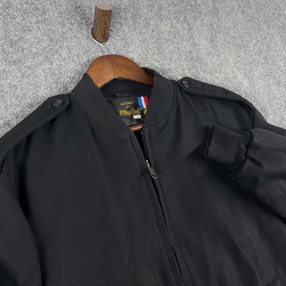 Flying Cross Bomber Jacket Mens Size 42R Black Uniforms Military Style